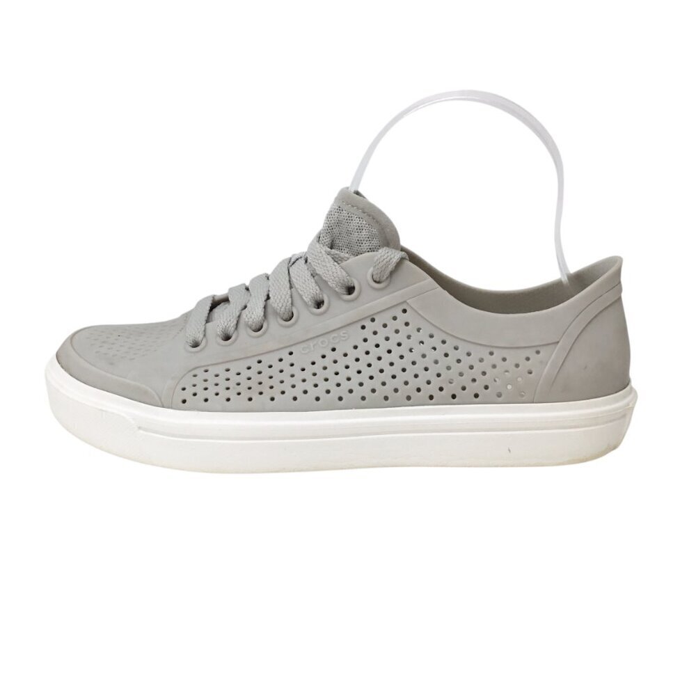 Crocs Citilane Roka Court Shoes Sneaker 2044884 Size 8 Beige Perforated Lace Up - Picture 5 of 12